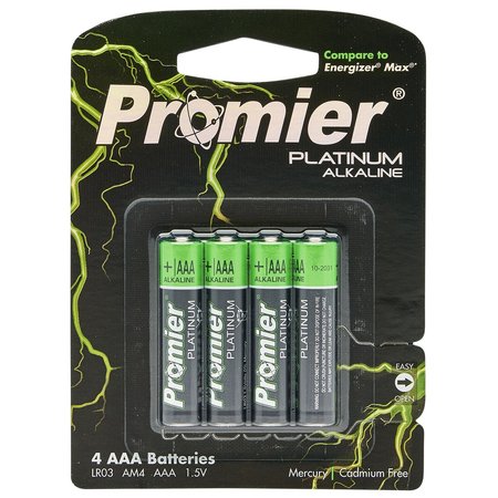 PROMIER PRODUCTS AAA Platinum Alkaline Battery  4PK P-AAA4-12/48